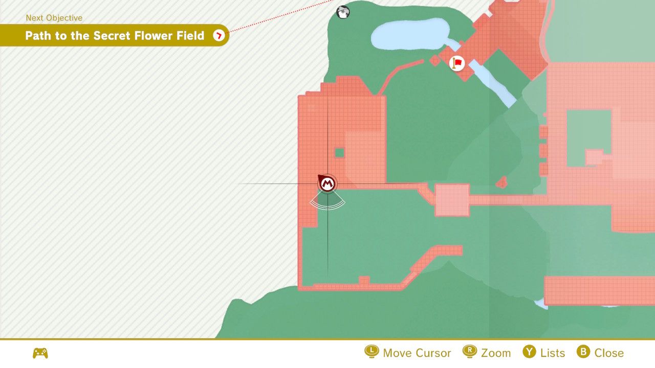 The map location of some purple coins in Super Mario Odyssey.