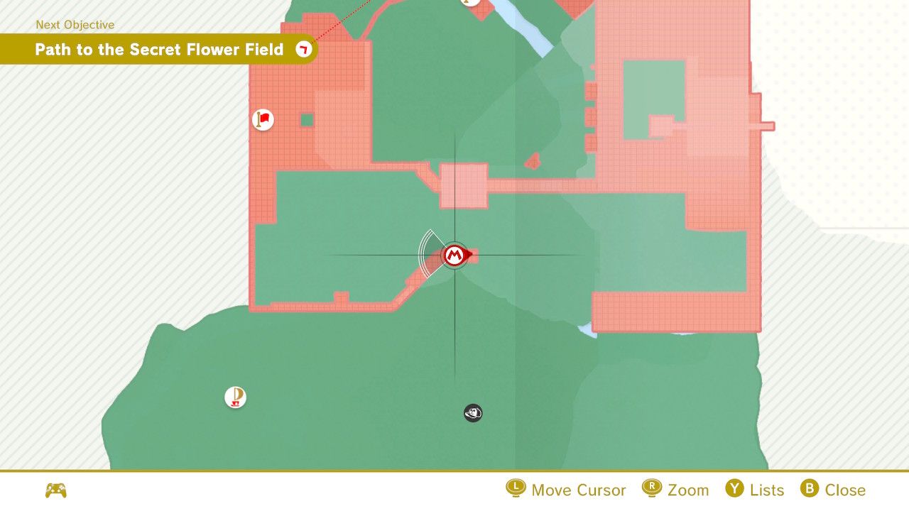 The map location of some purple coins in Super Mario Odyssey.