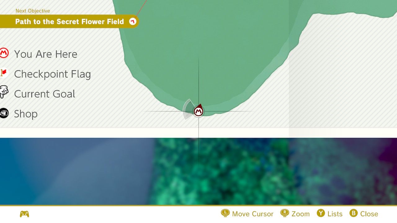 The map location of some purple coins in Super Mario Odyssey.