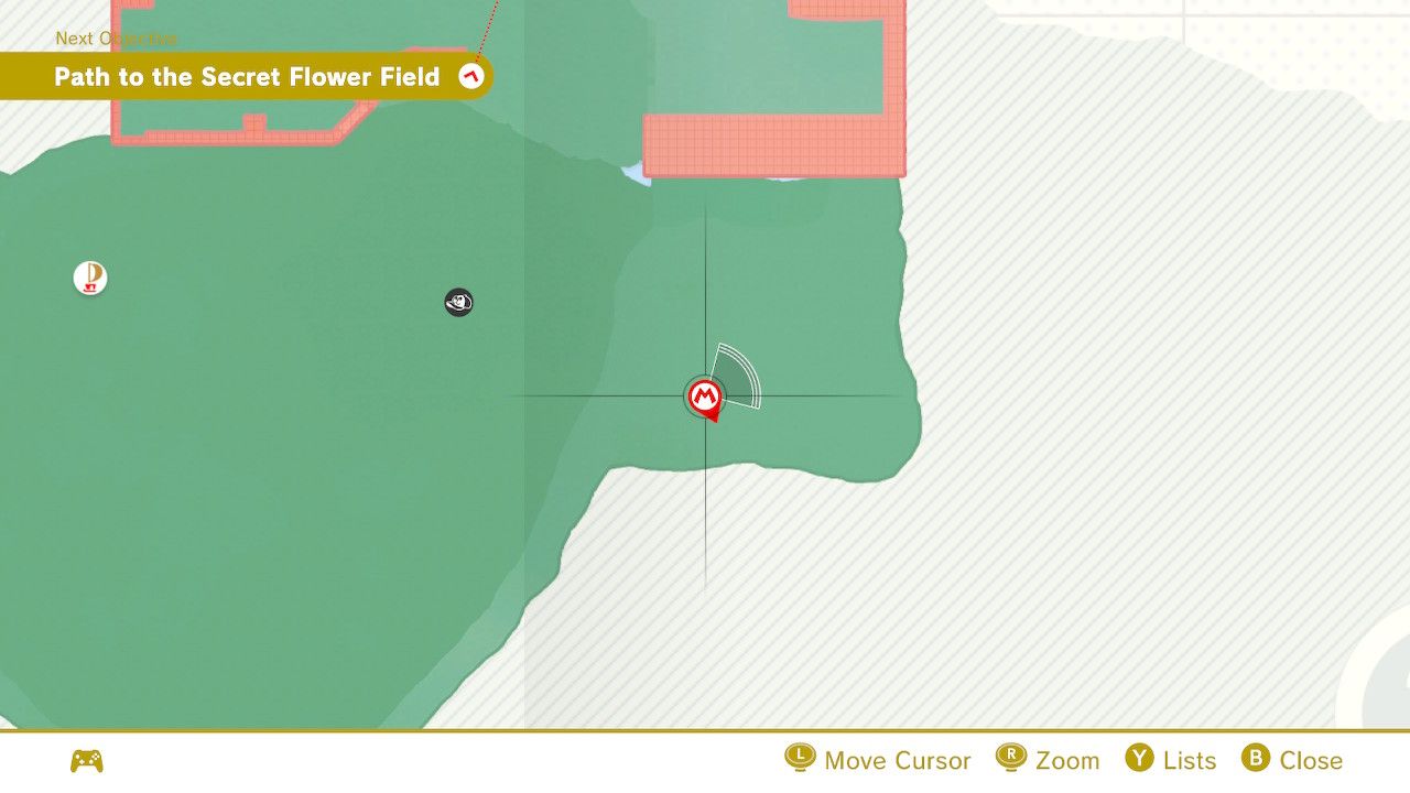 The map location of some purple coins in Super Mario Odyssey.
