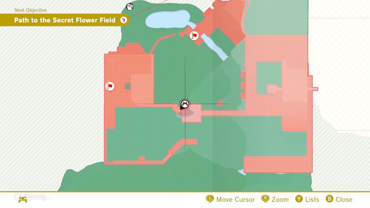 The map location of some purple coins in Super Mario Odyssey.