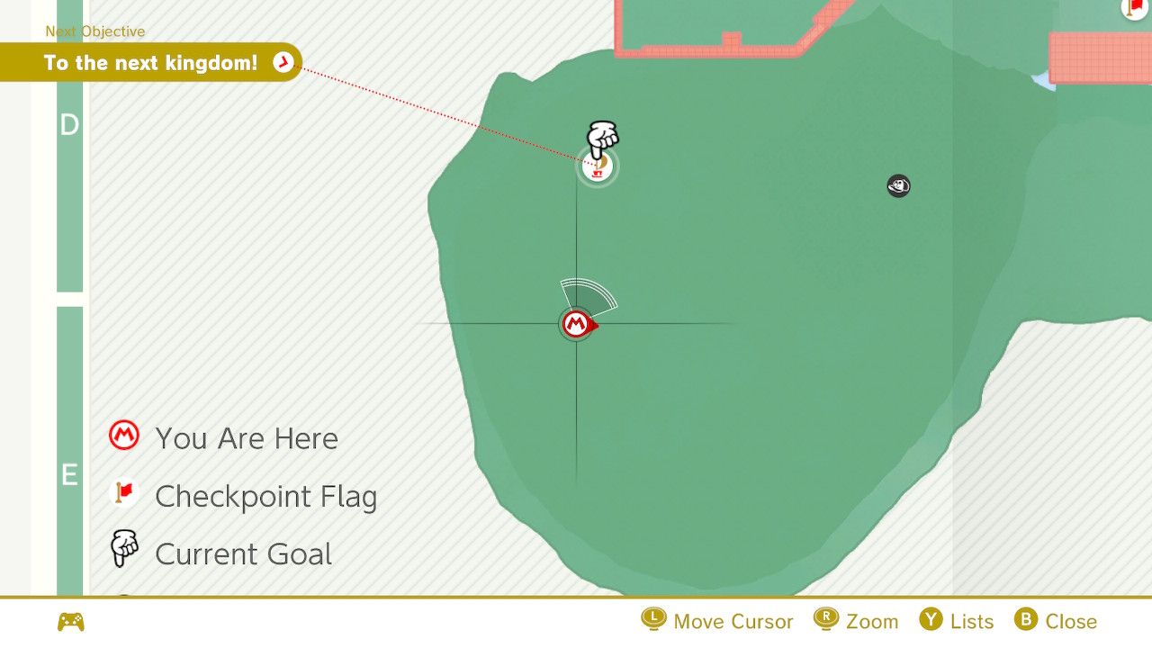 The map location of some purple coins in Super Mario Odyssey.