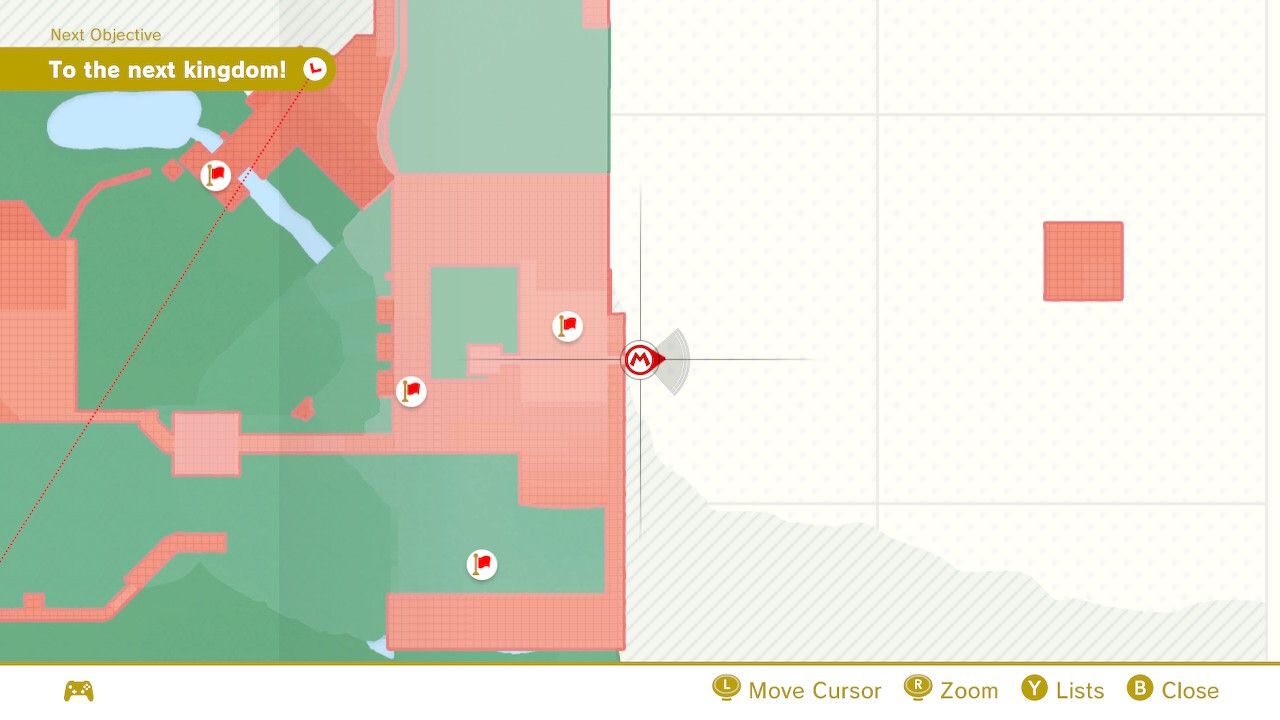 The map location of some purple coins in Super Mario Odyssey.