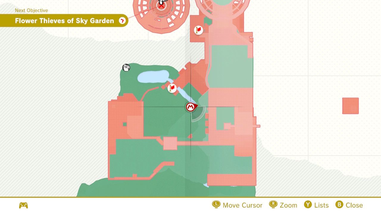 The map location of some purple coins in Super Mario Odyssey.