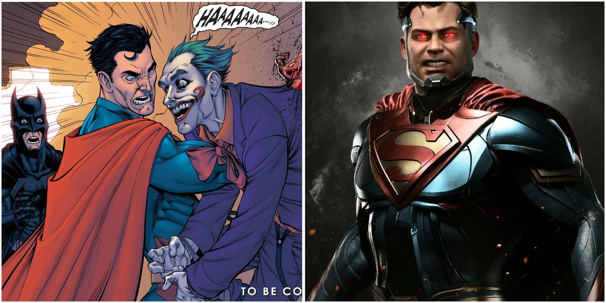 Superman in the Injustice comic and Injustice 2