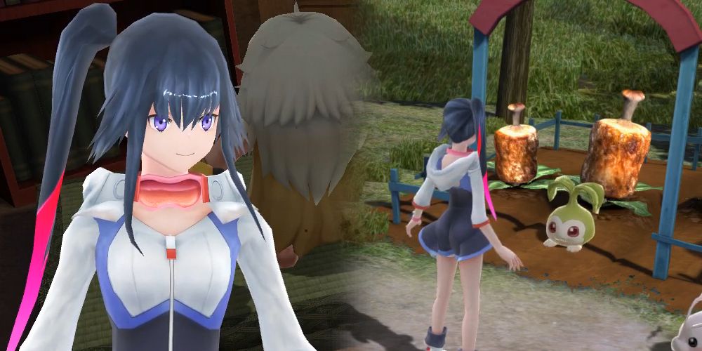Female Protagonist in dialogue, as well as standing in front of farm in Digimon World: Next Order