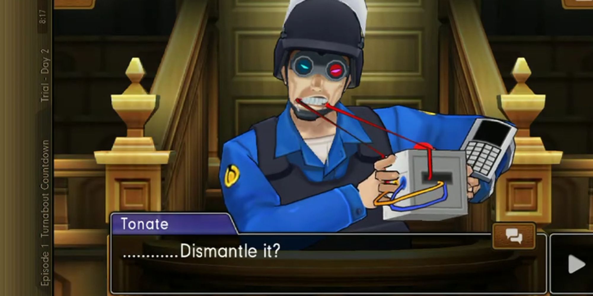Ted Tonate's Breakdown in Ace Attorney Dual Destinies