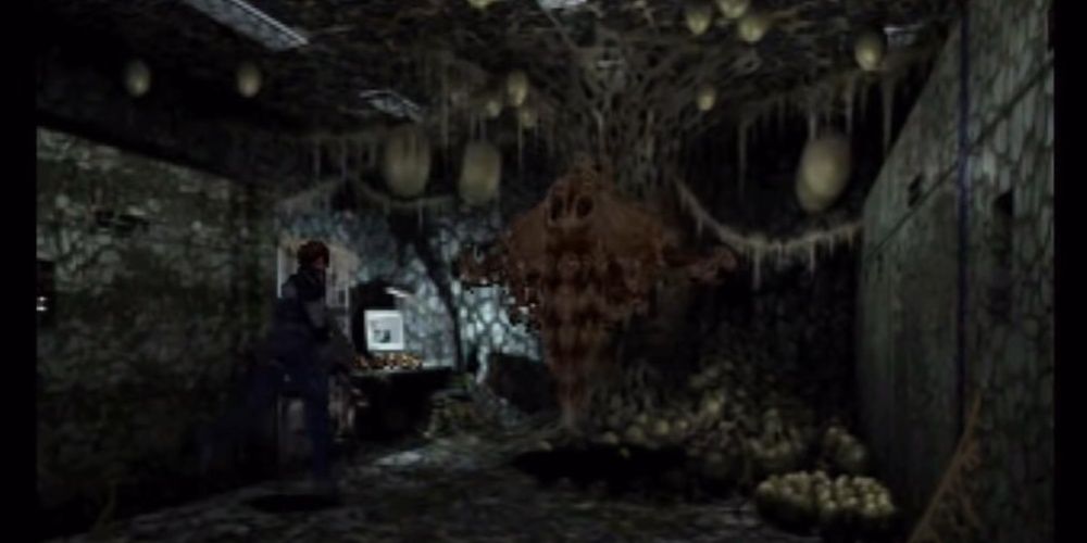 The Giant Moth laying on the wall in the original Resident Evil 2.