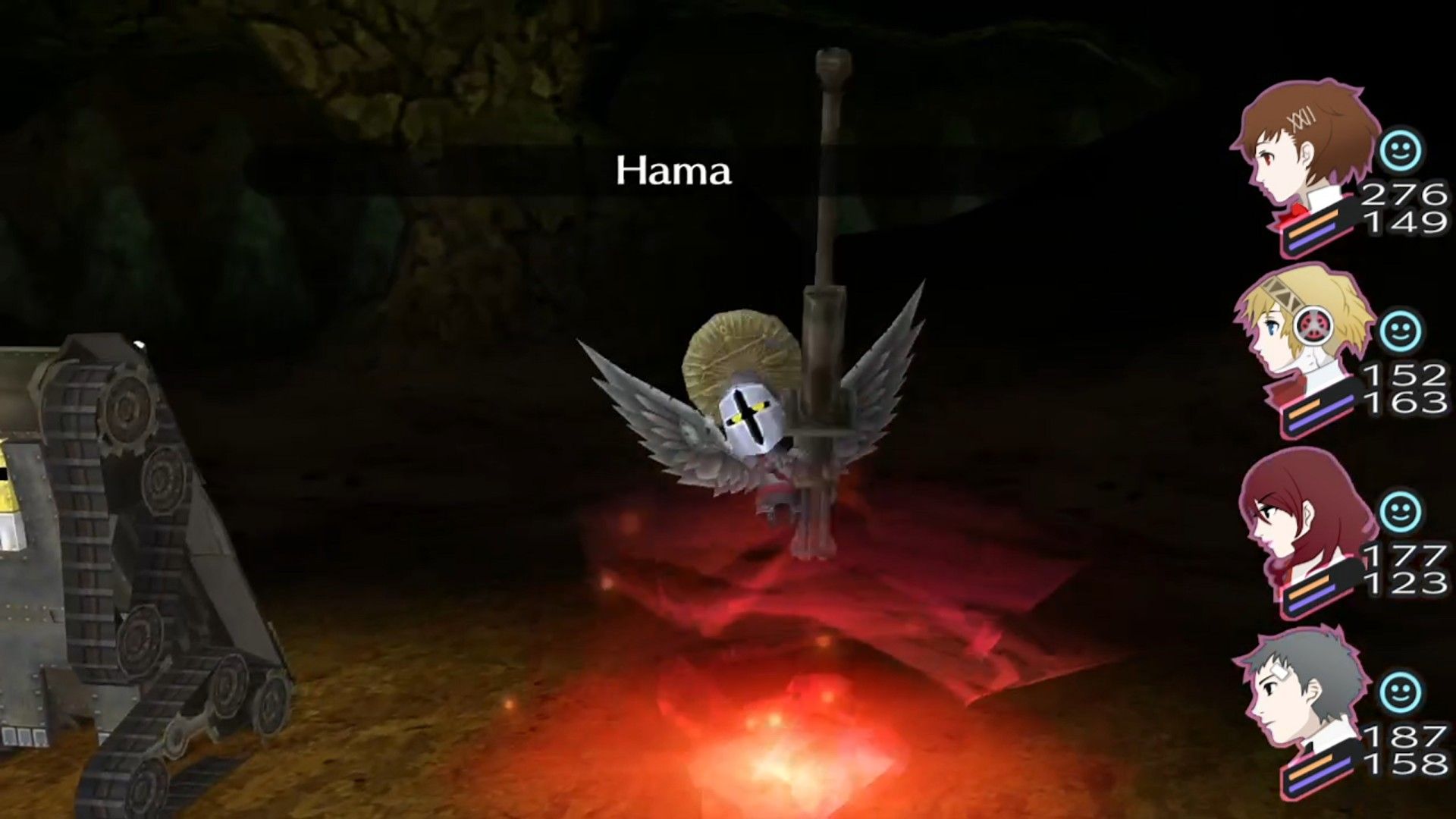 the justice full moon shadow about to cast hama on the party in persona 3 portable