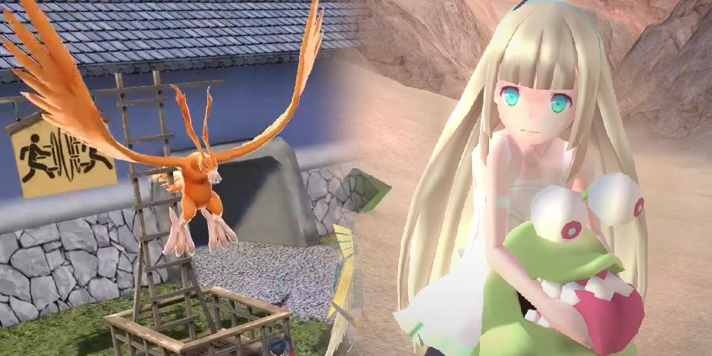 THe Sender on the left, and story relevant NPC tired on the right in Digimon World: Next Order
