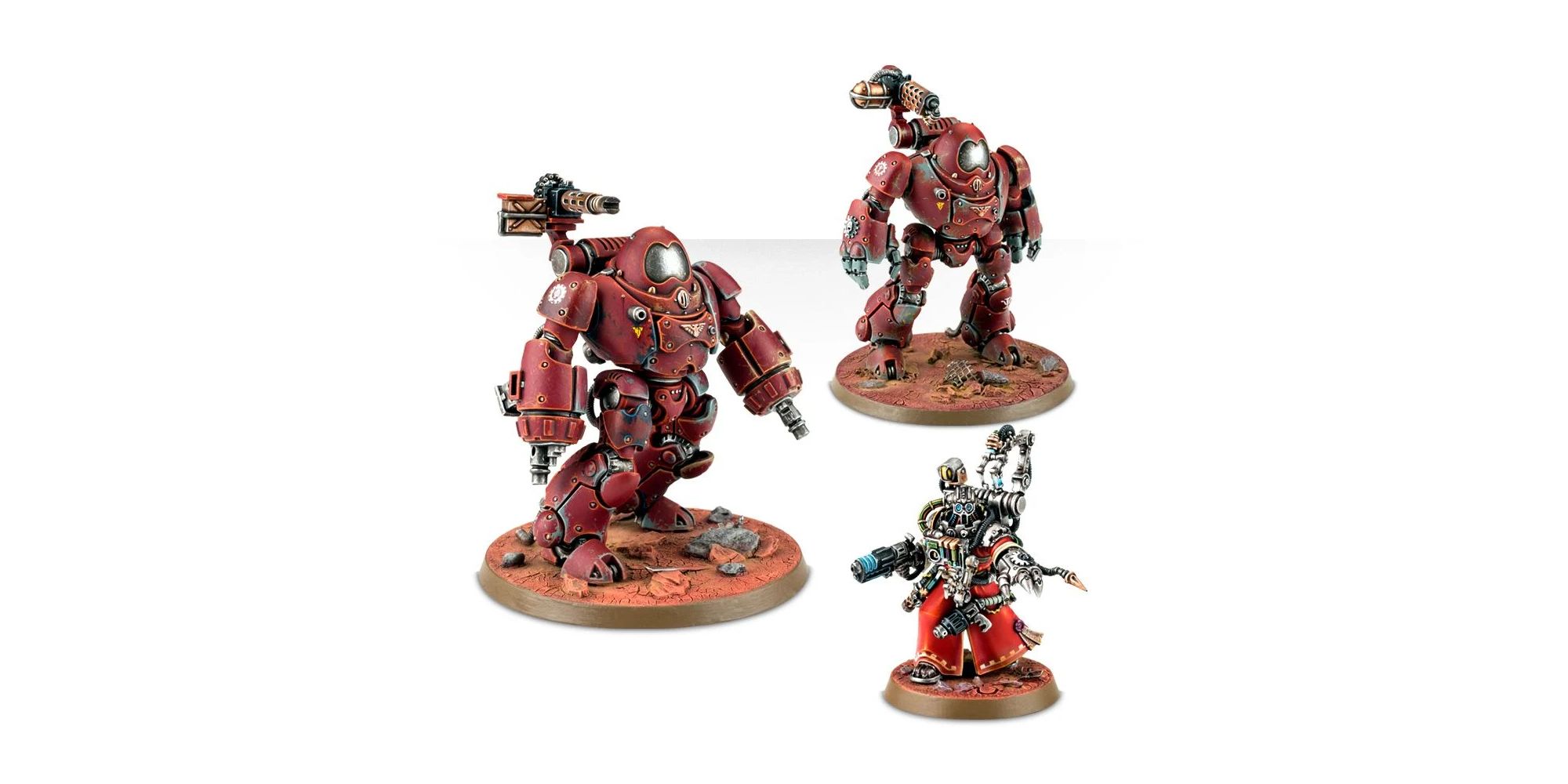 Adeptus Mechanicus Castelan Robots with a Cybernetica Datasmith from Warhammer 40,000