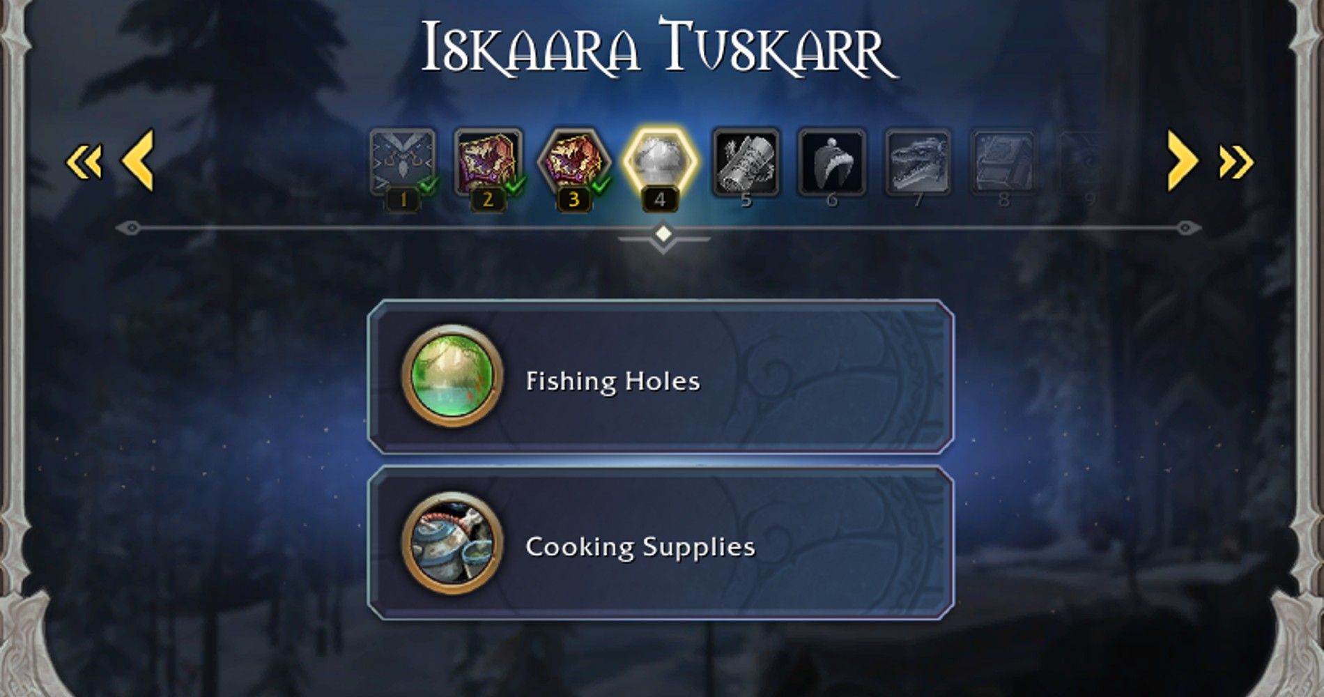 The reward screen for the Iskaara Tuskarr faction in World of Warcraft.