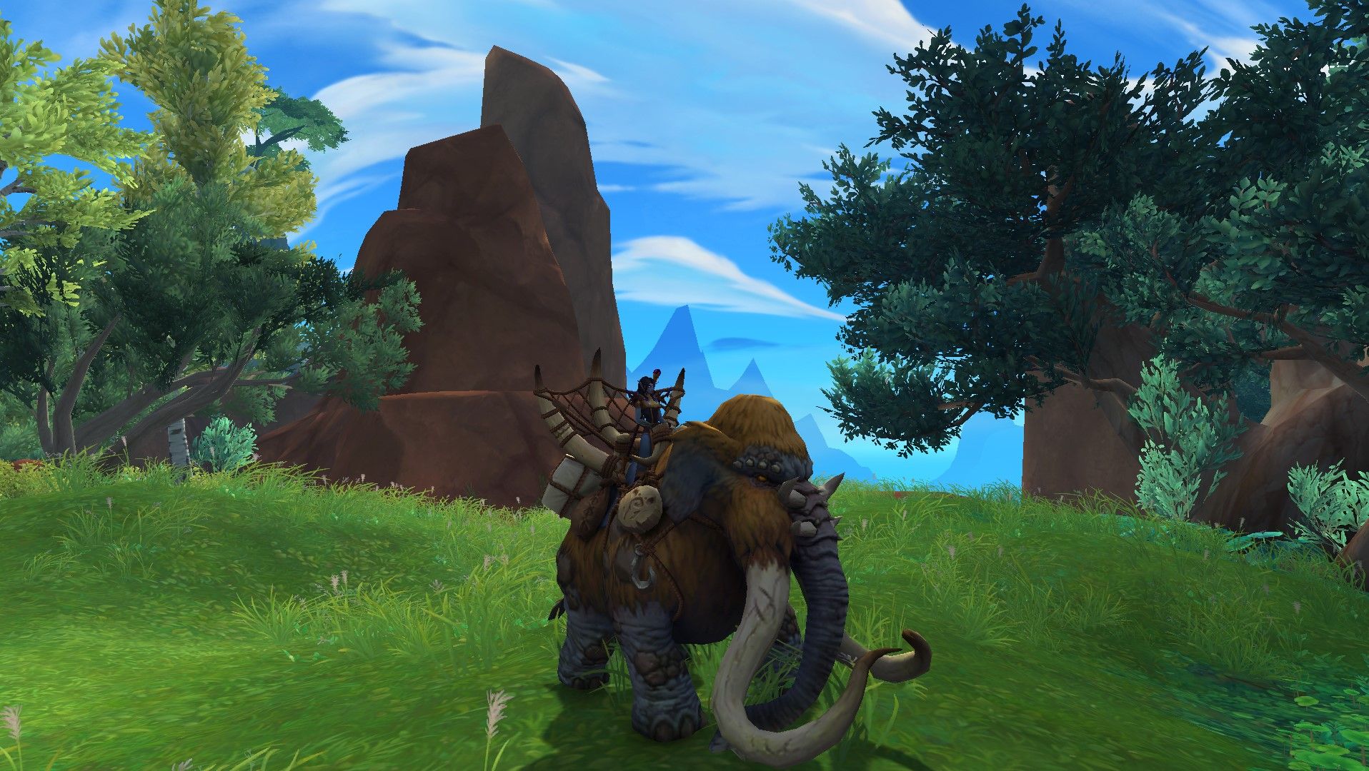 The Plainswalker Bearer mount from a Grand Hunt reward in World of Warcraft.
