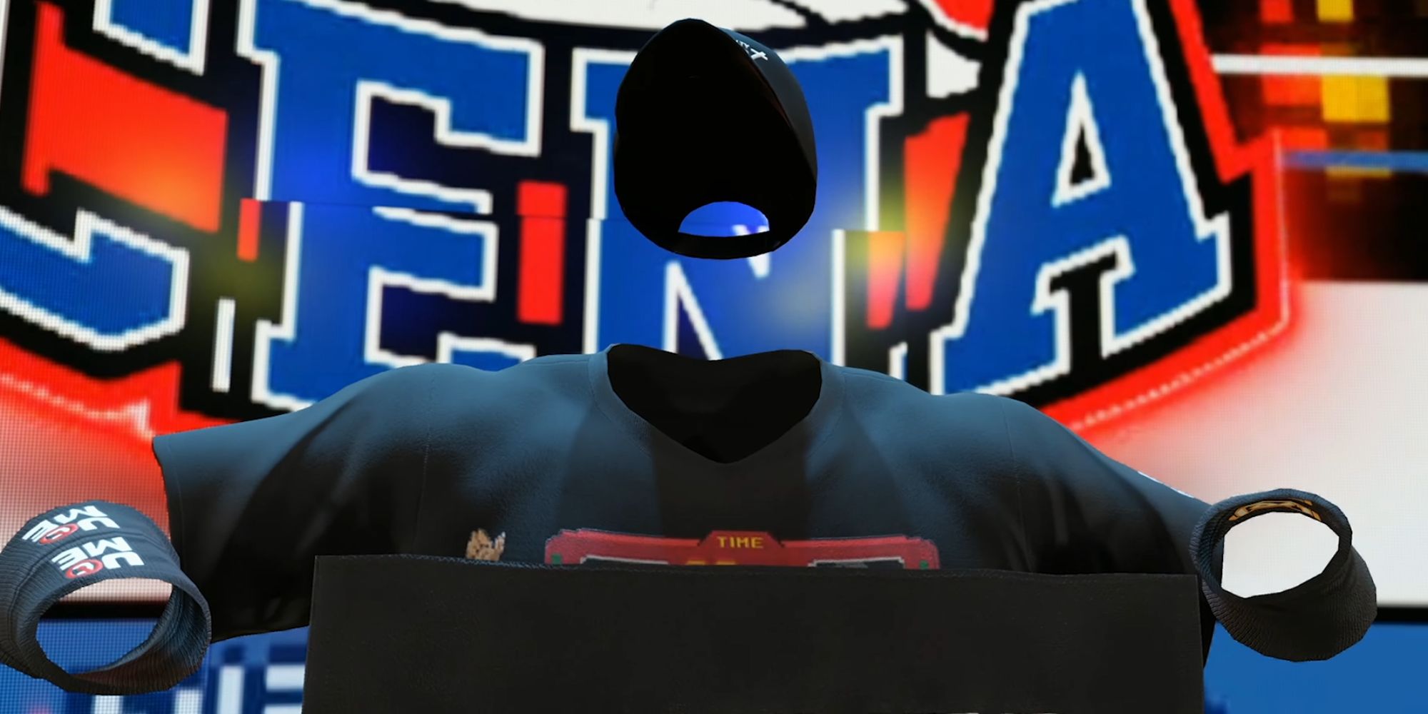 WWE 2K23 screenshot of Super Cena making his entrance.
