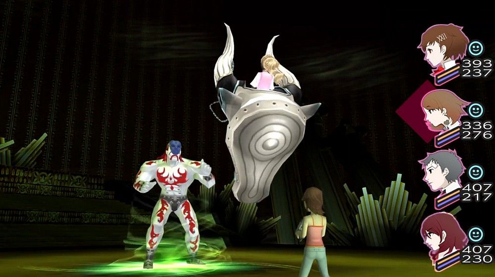 yukari using garula on mythical gigas with io in persona 3 portable