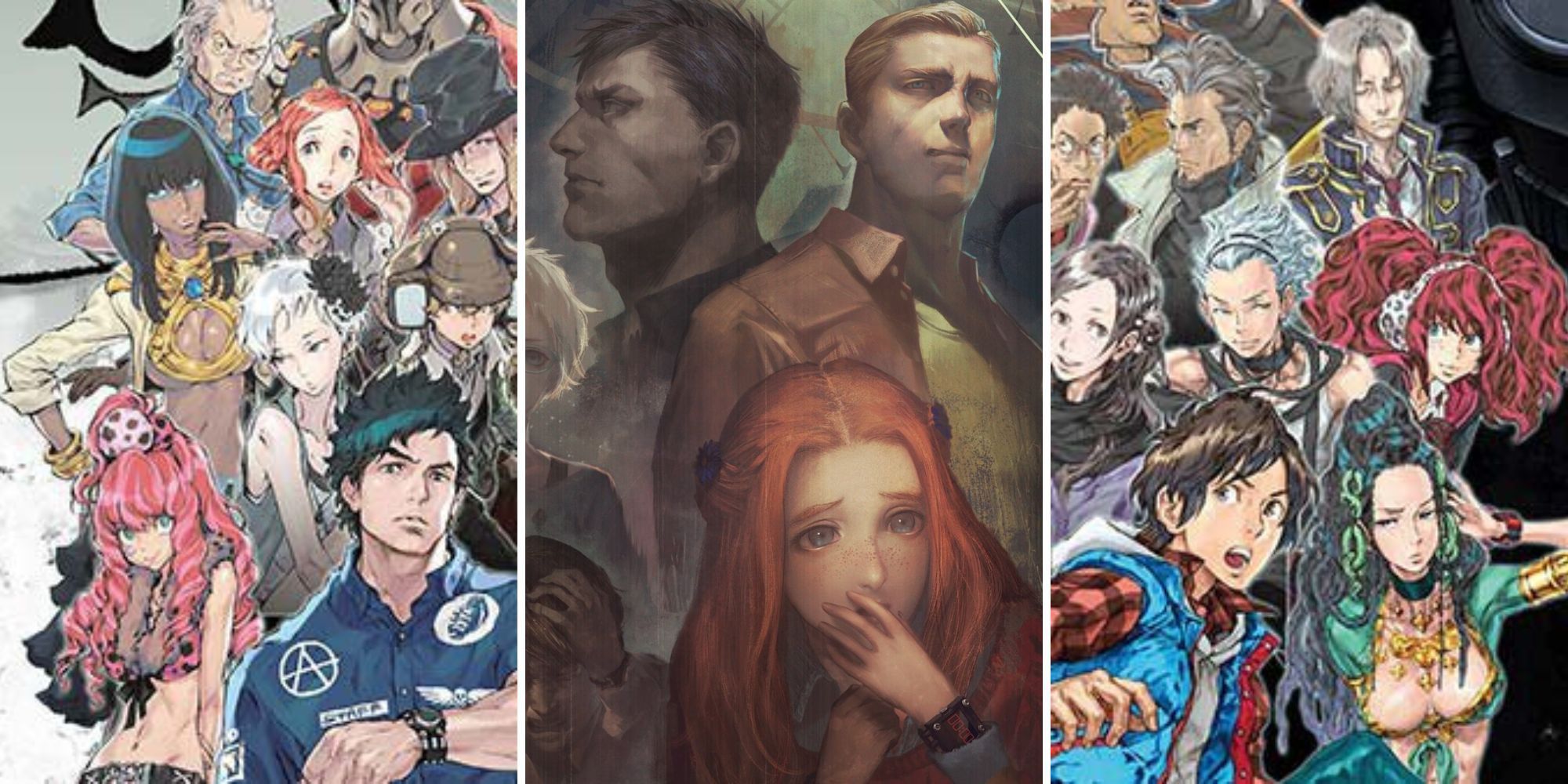 The casts from each Zero Escape game