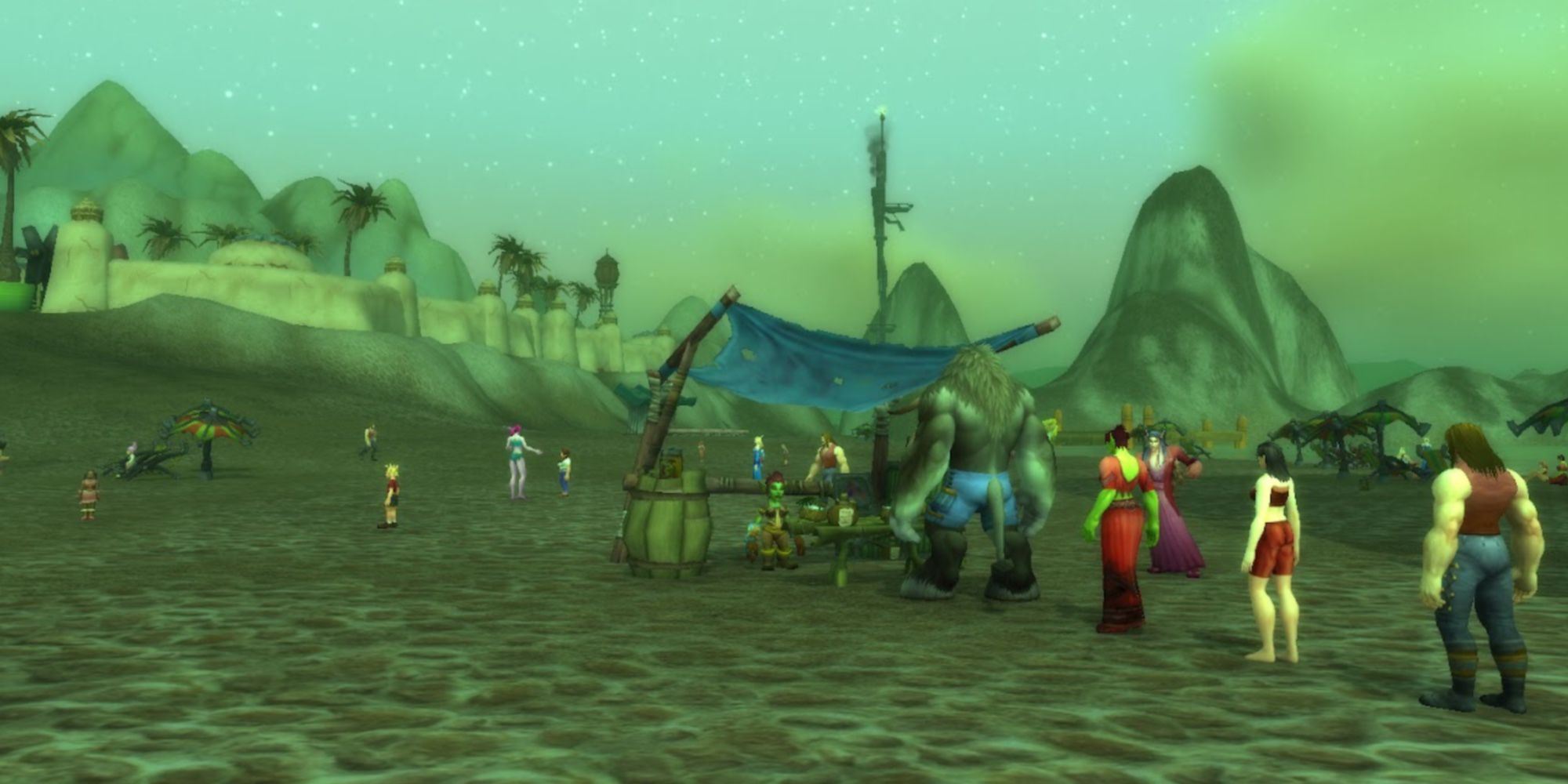 A Queue At A Beach Stall