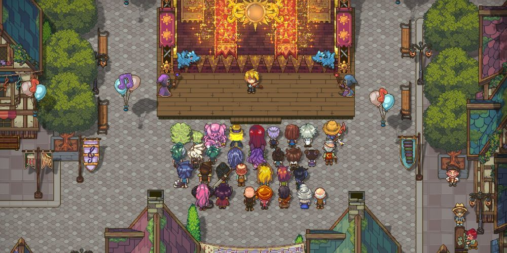 Sun Haven residents and visitors from other regions watch Claude perform at the music festival