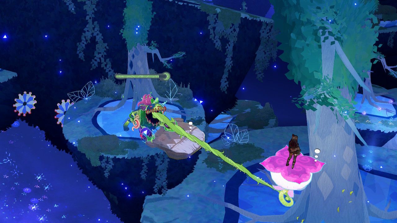 Cereza Is Pulled By Cheshire To Upper Ledge For Potions Chest