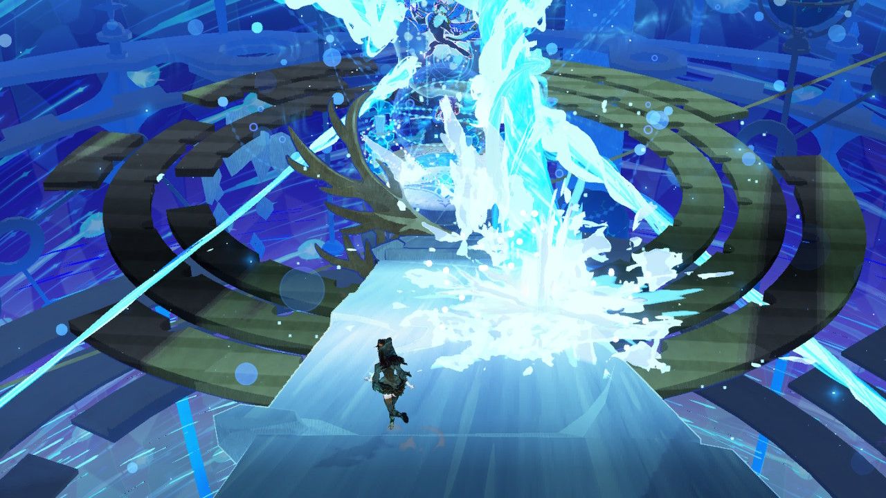Cereza Dodges Lukaon's Aquastream Attack Running Toward Chains