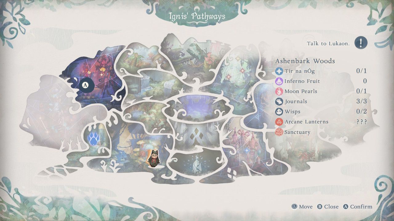 Looking At The Ashenbark Woods Map Before Backtracking To Collect