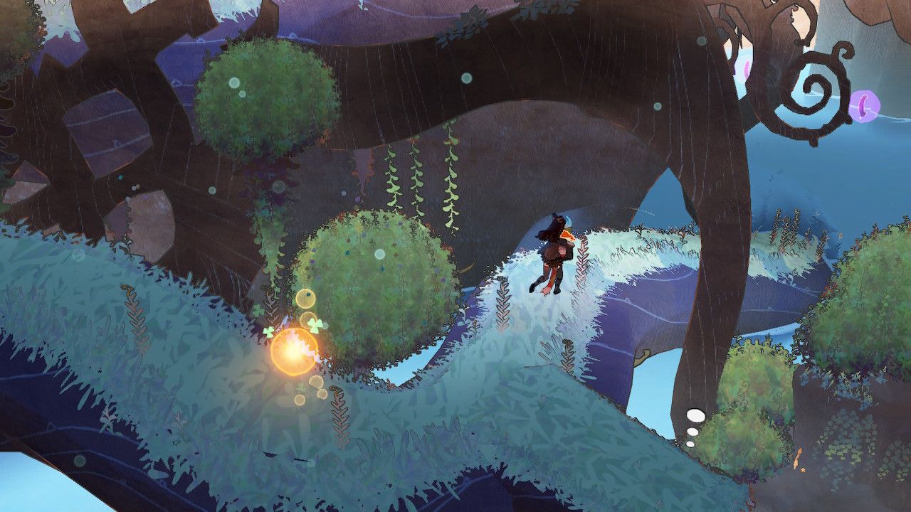 Cereza Runs Down Mossy Tree To Water