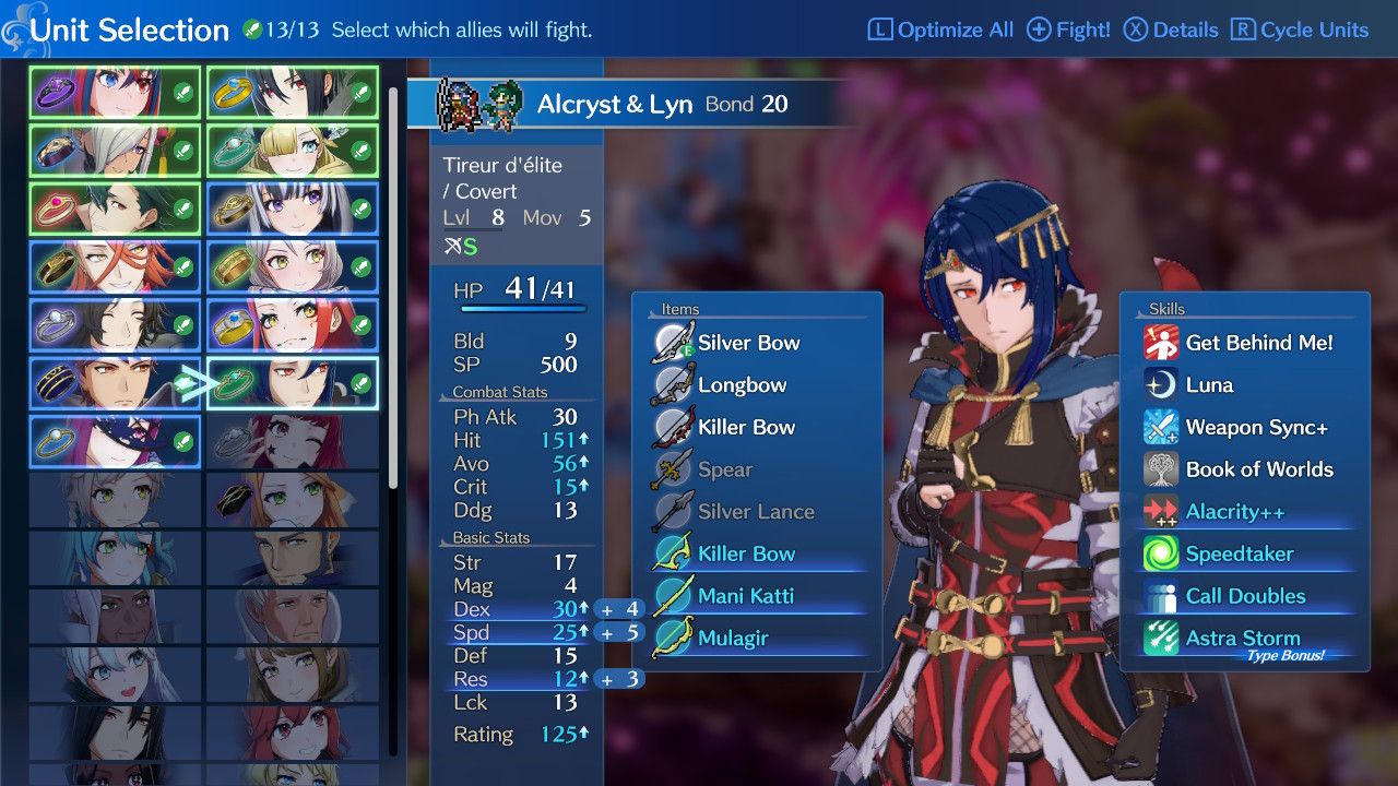 Alcryst And Lyn Unit Preview In Unit Selection Menu