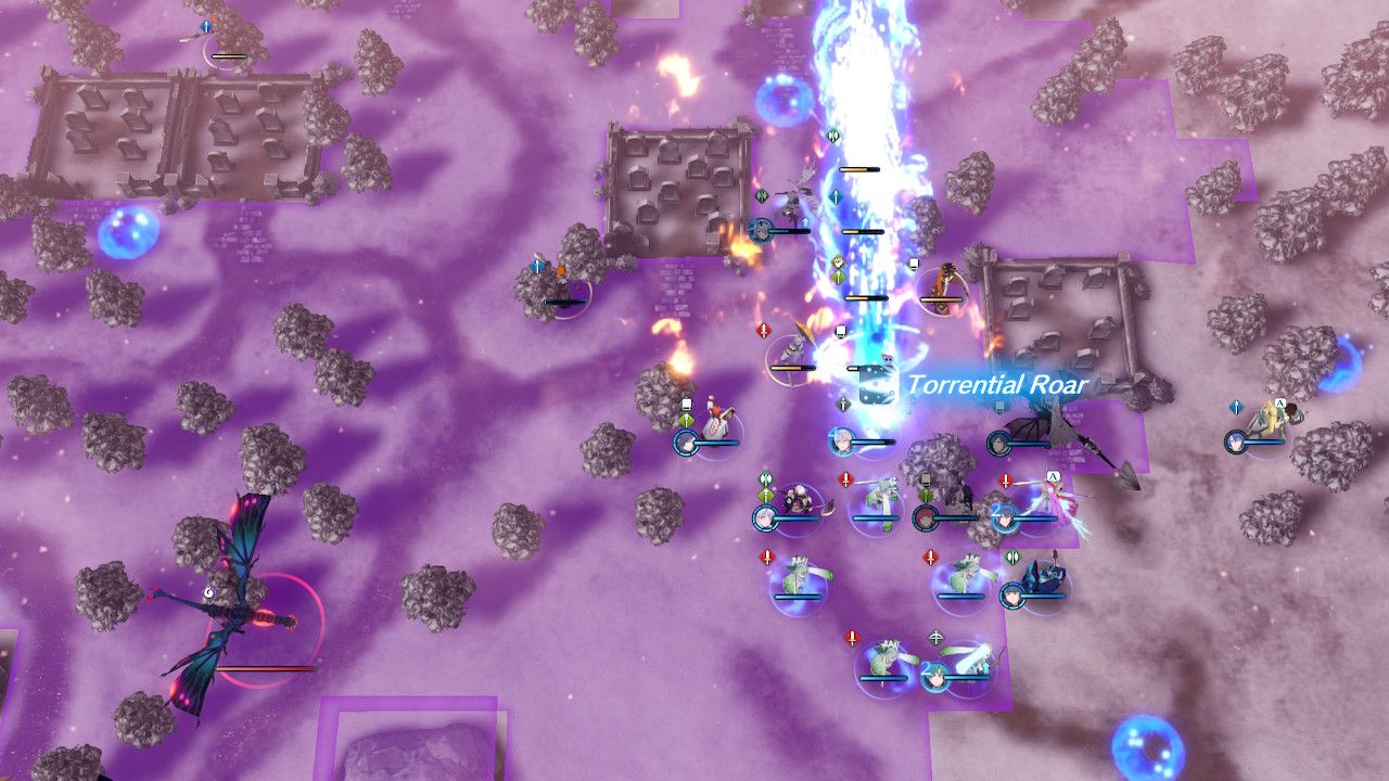 Corrin And Yunaka Use Torrential Roar On Line Of Solm Army Enemies