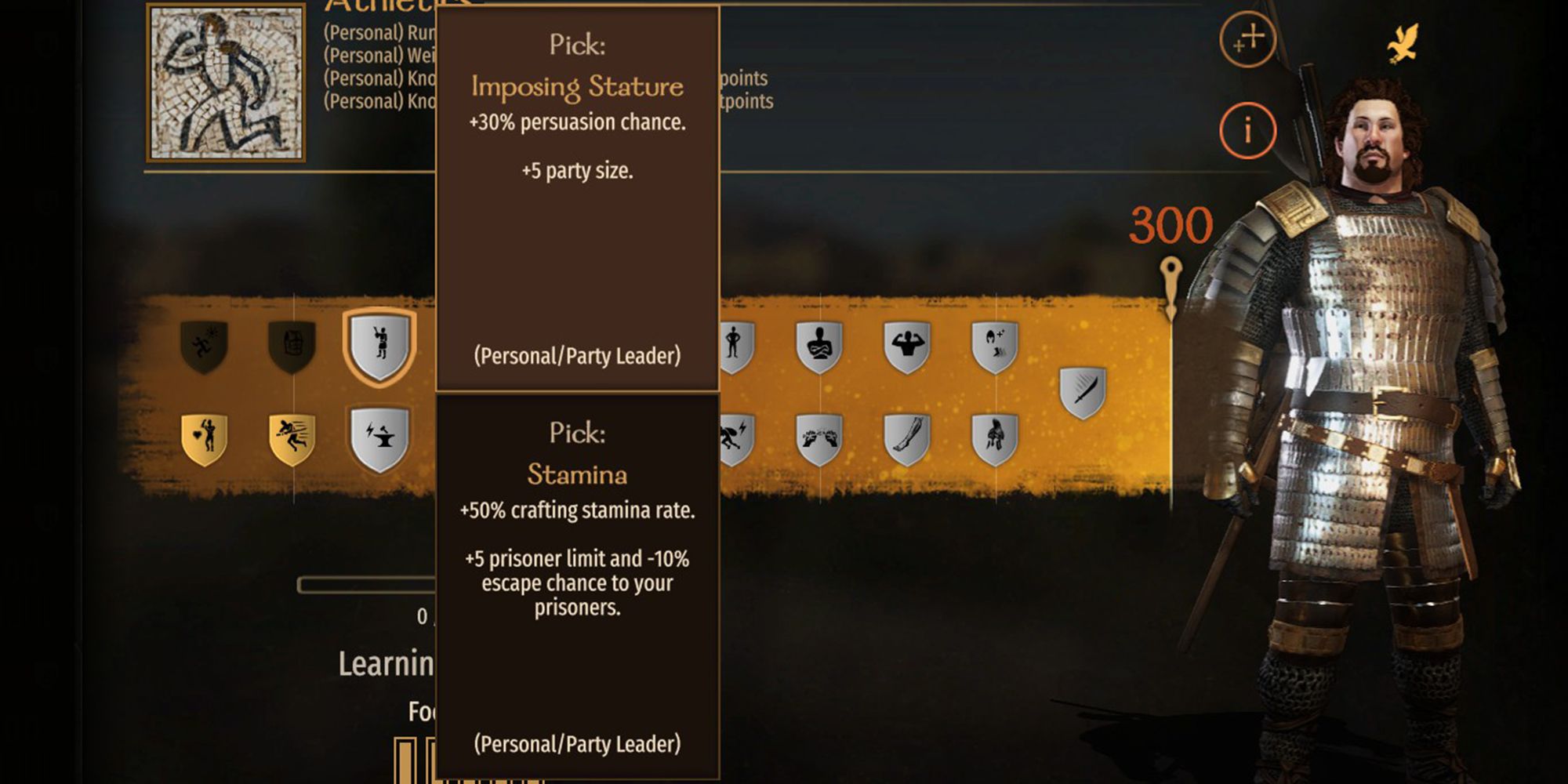 +30% persuasion chance. +5 party size.