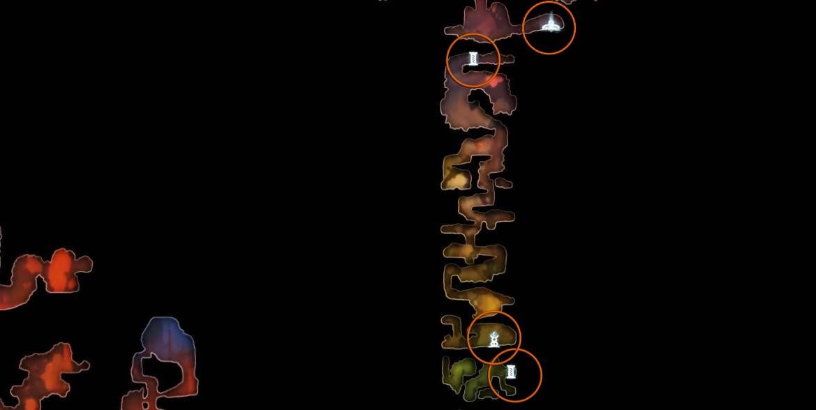 5 ginso tree overworld map marked with stationary important item locations from ori and the blind  forest for thegamer's complete guide