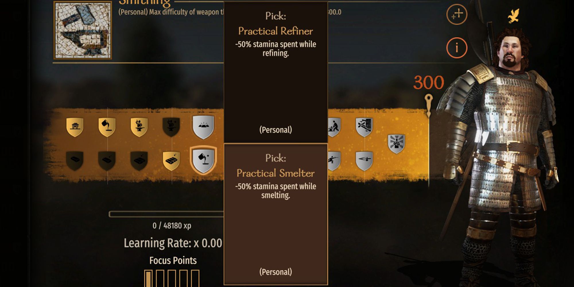 -50% stamina spent while smelting.