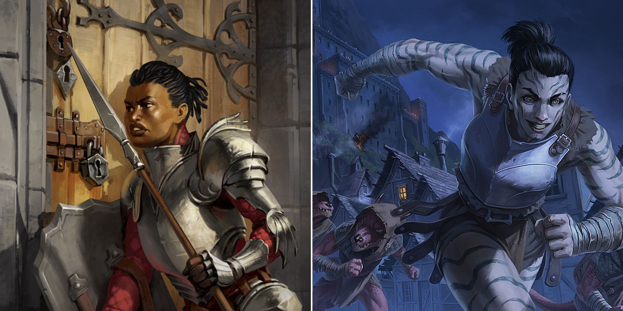 A Fighter Stuck behind a locked door - A Adventurer running away from kobolds