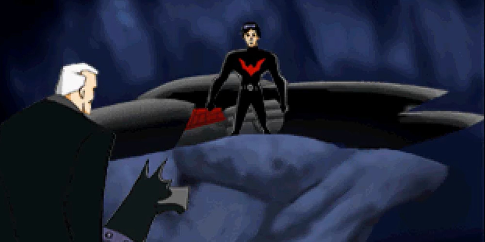 Batman Beyond Return Of The Joker Screenshot Of Batman Staring At Bruce Wayne