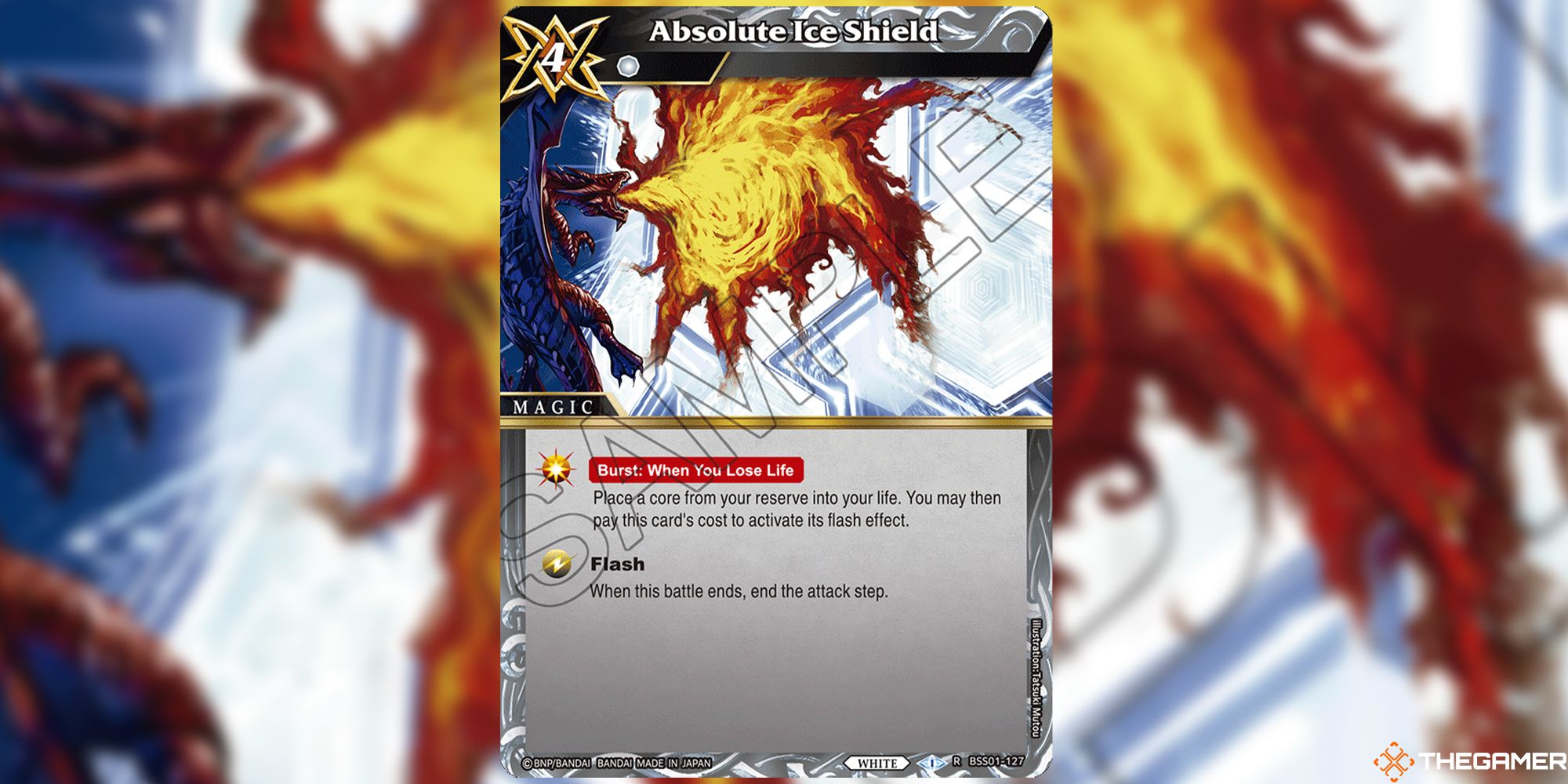 Absolute Ice Shield, a Magic card with a Burst effect in Battle Spirits Saga