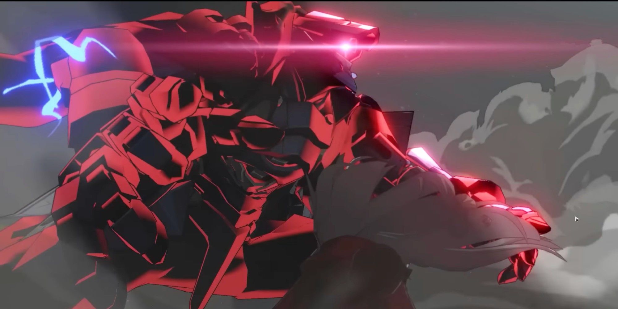 Clara's father figure robot comes in to protect her from an attack