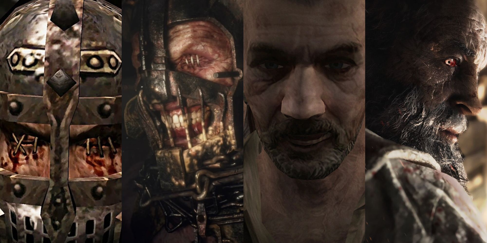 A collage showing the older and new versions of the enemy Garrados and a common villager.