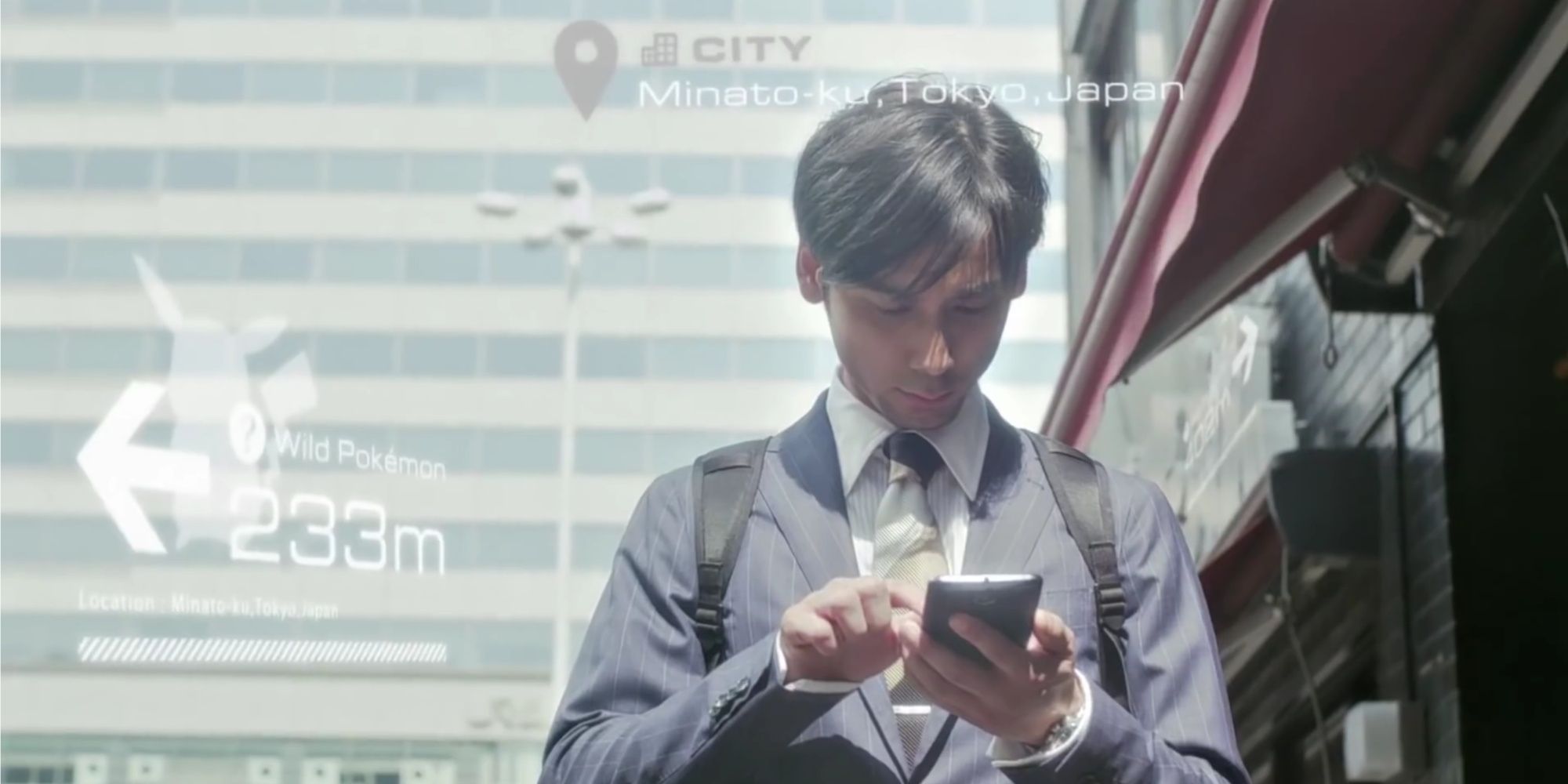 someone playing pokemon go in its very first trailer