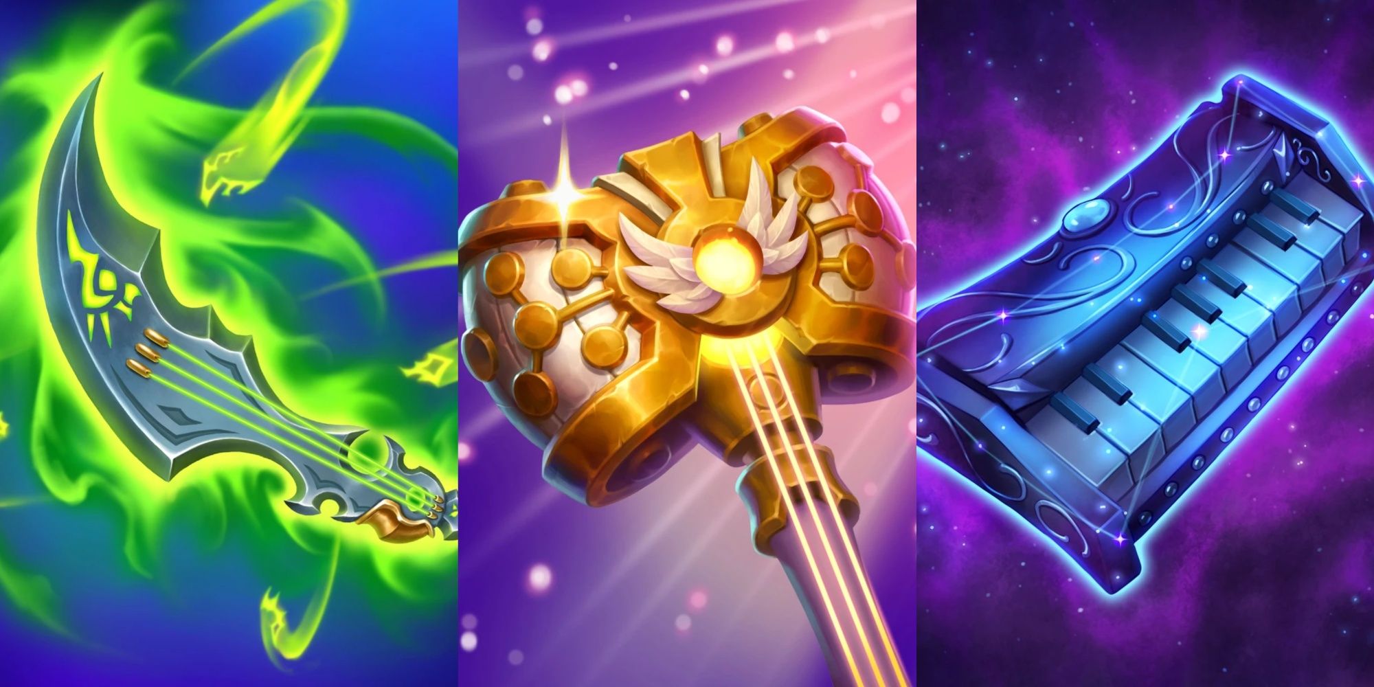 Glaivetar, Disco Maul, and Cosmic Keyboard Hearthstone Cards
