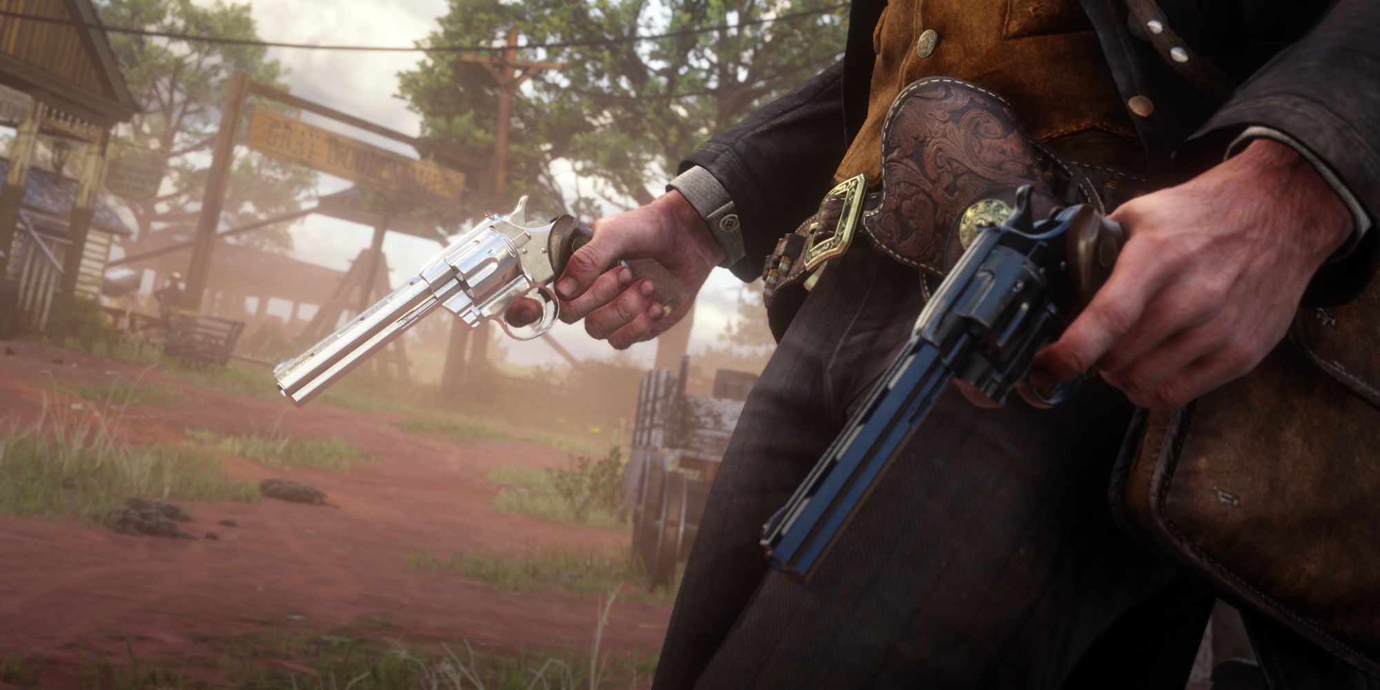 An image of the Colt Python, a custom made revolver from a mod in Red Dead Redemption 2