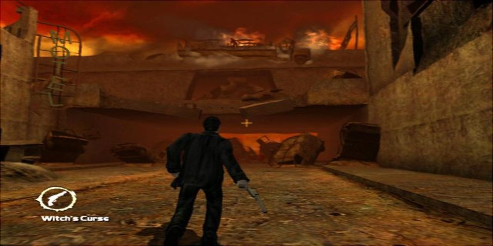 John Constantine looking at a bridge in Hell in Constantine The Game