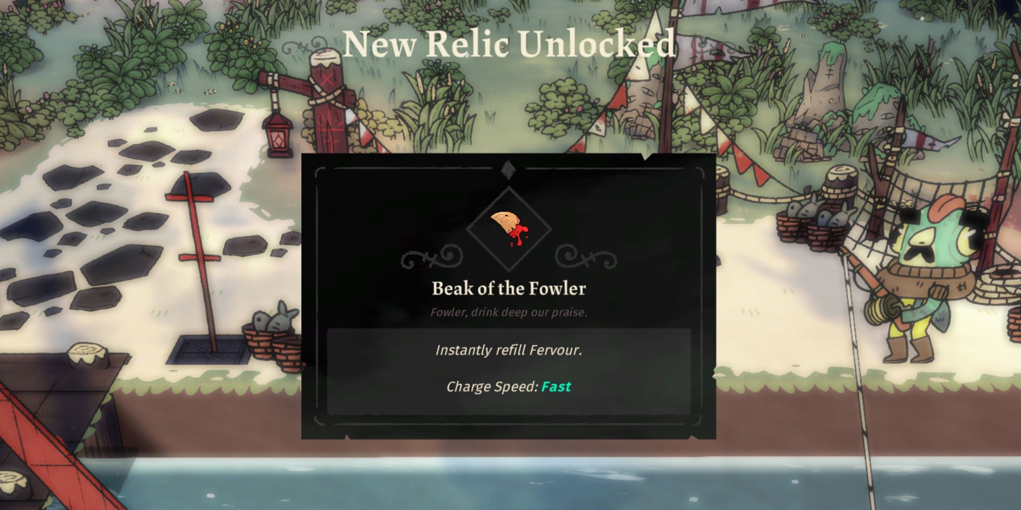 Beak Of The Fowler relic found in Cult Of The Lamb.