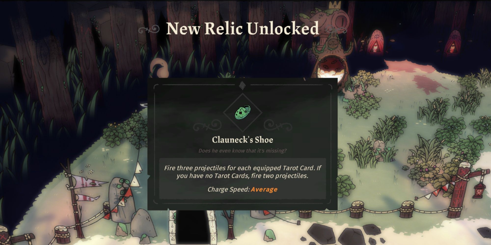 Cult of the Lamb Relic found in Pilgrim's Passage, Clauneck's Shoe