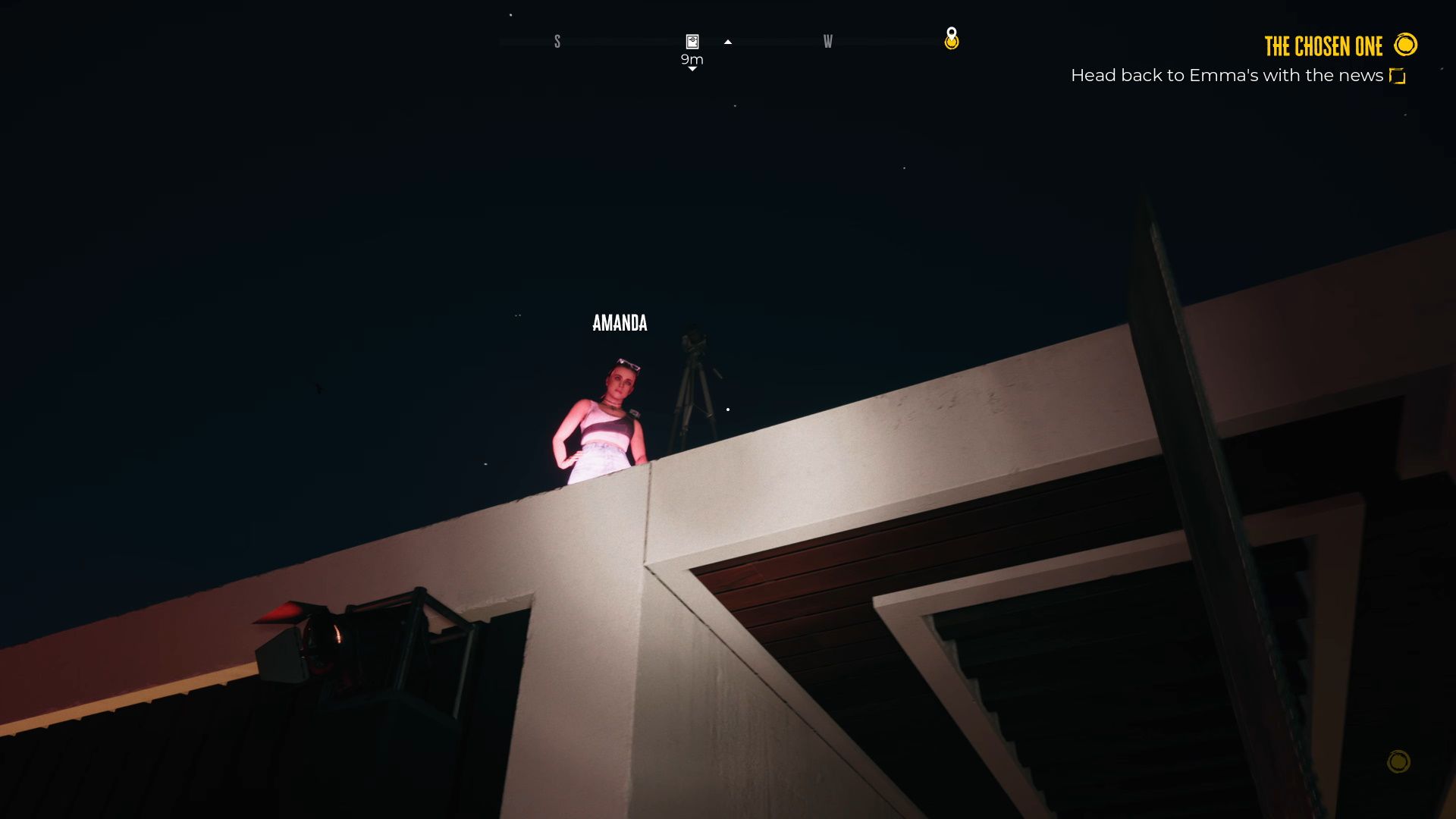Dead Island 2, Amanda on the top of the GOAT house