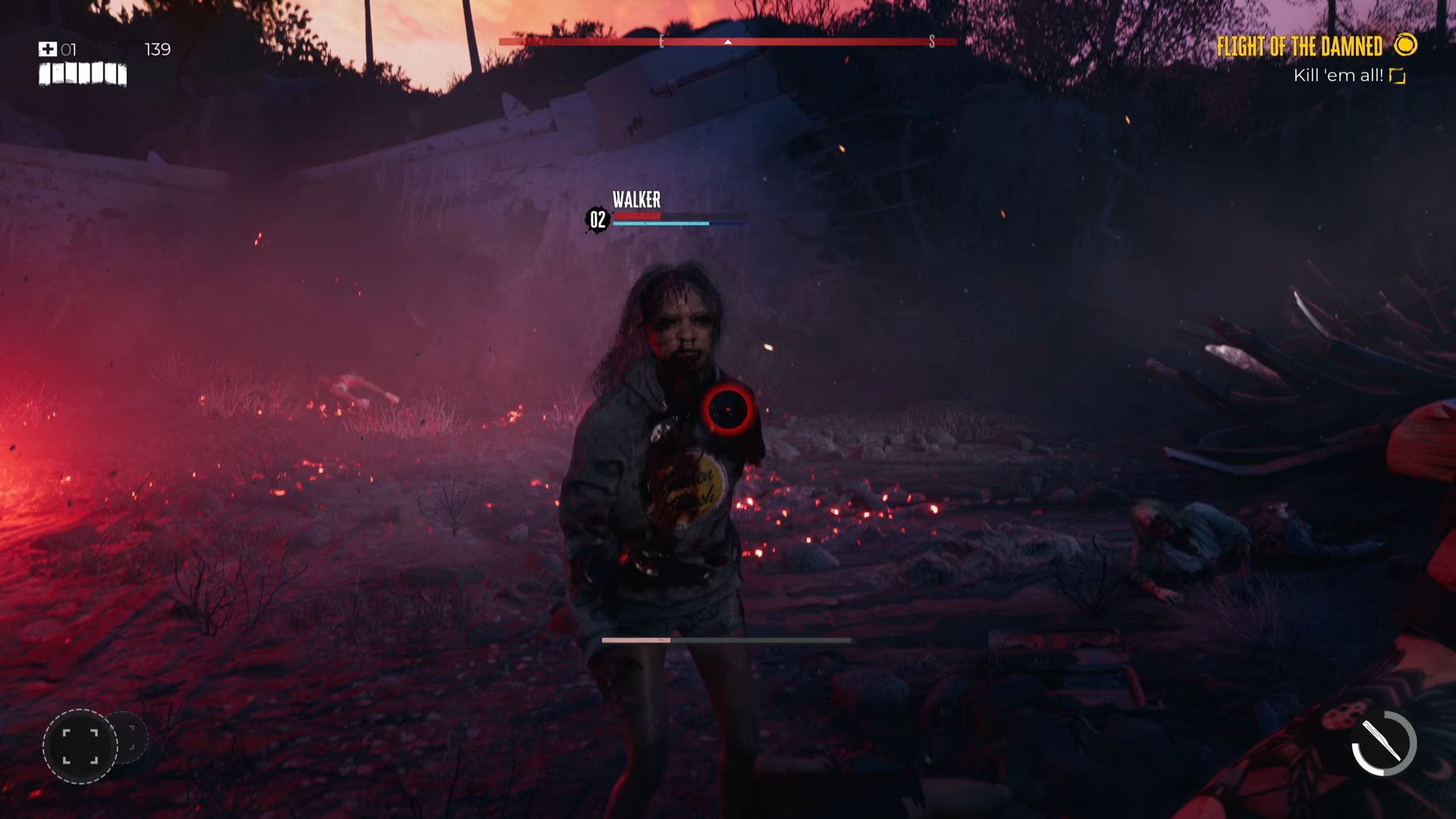 Dead Island 2, Beating back the zombies in the final section of the tutorial
