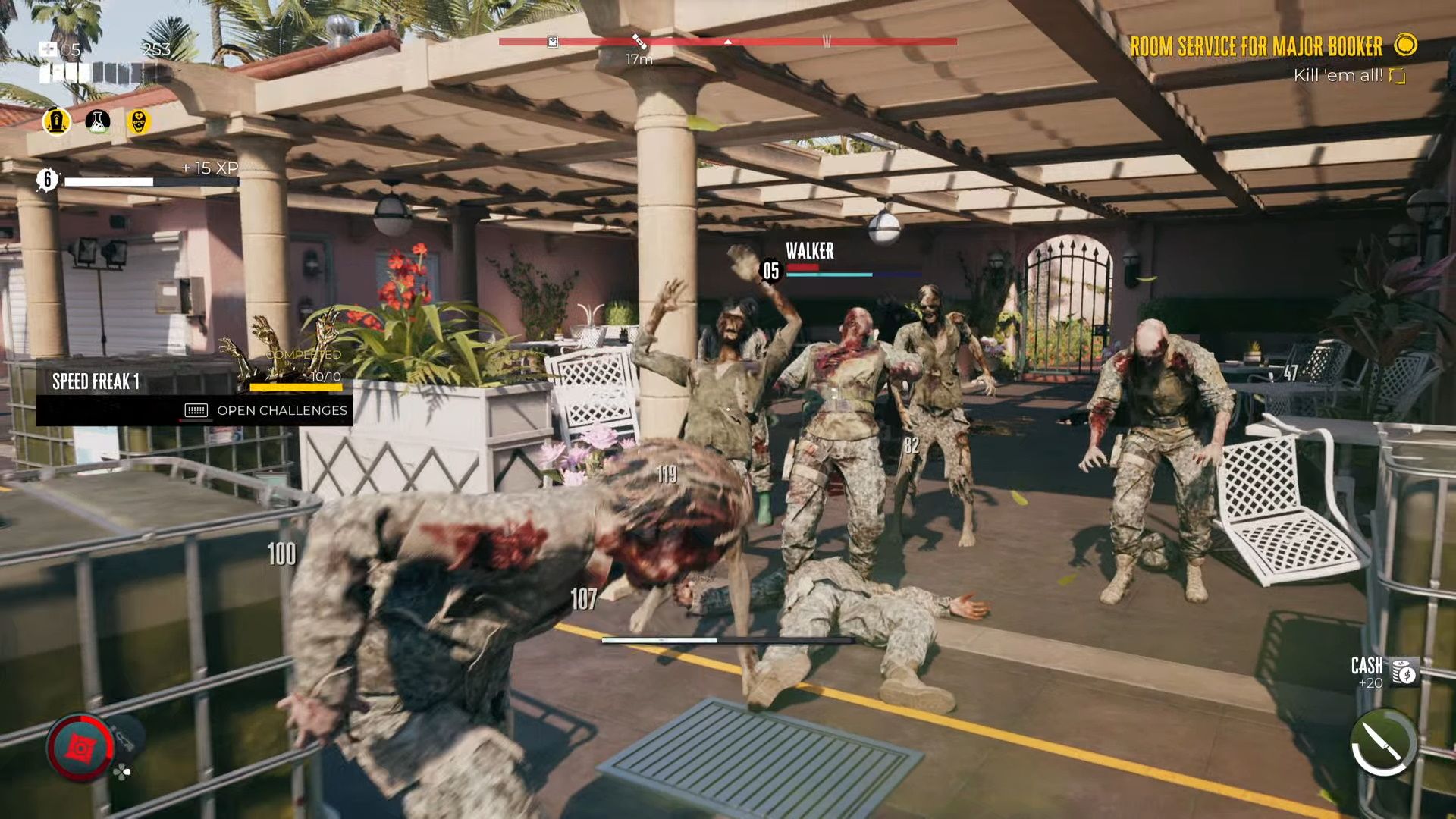 Dead Island 2, Fighting off the zombies at the pool