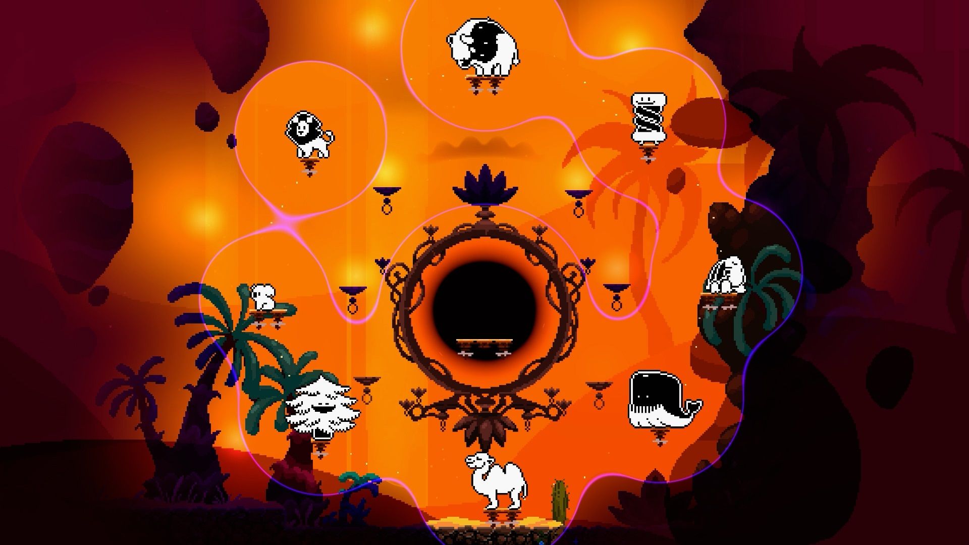 Different avatars waiting to start a game in the lobby of KarmaZoo.