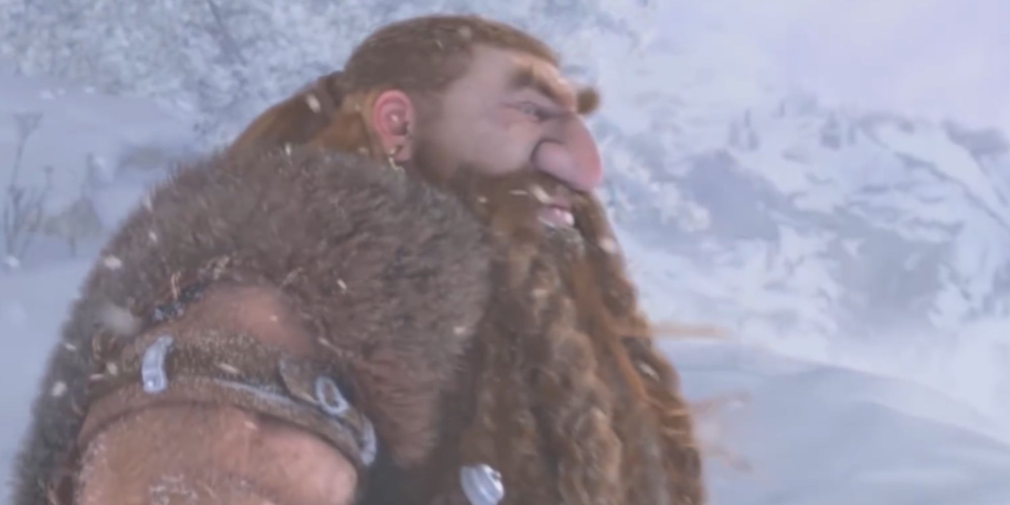 A Male Dwarf in the snow from the WoW cinematic trailer