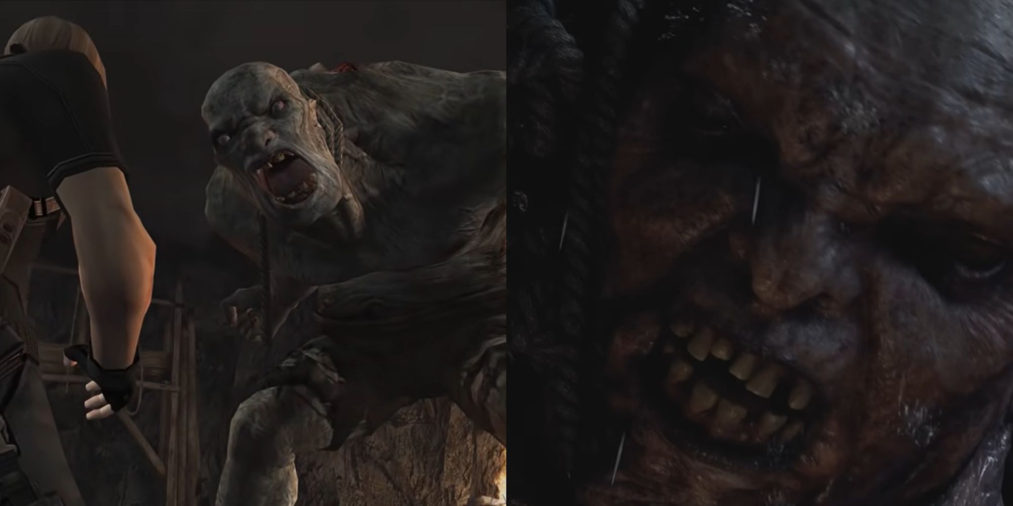 A comparison shot of El Gigante between the original Resident Evil 4 and the Remake.