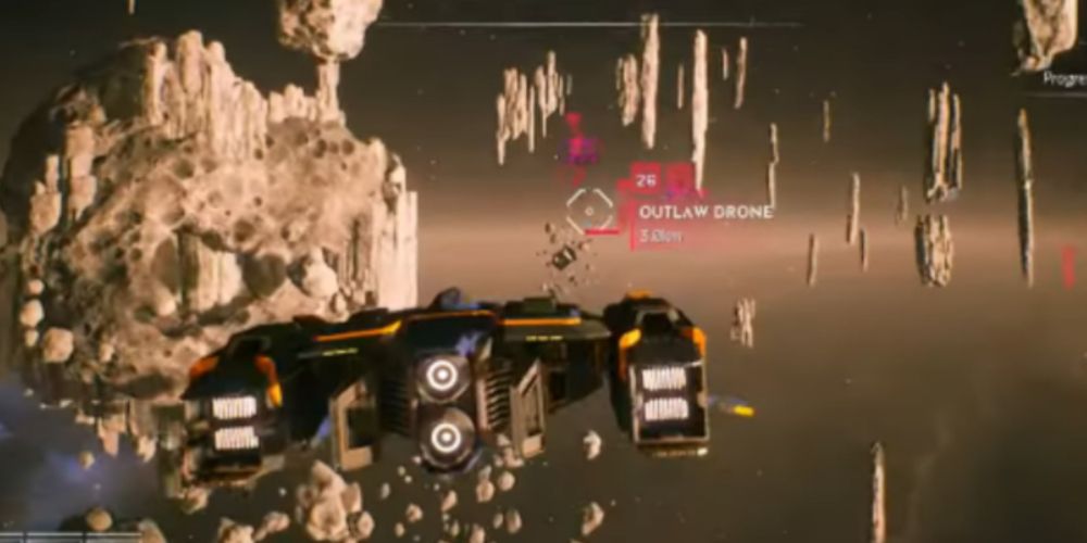 Gunship locking onto an enemy in Everspace 2.