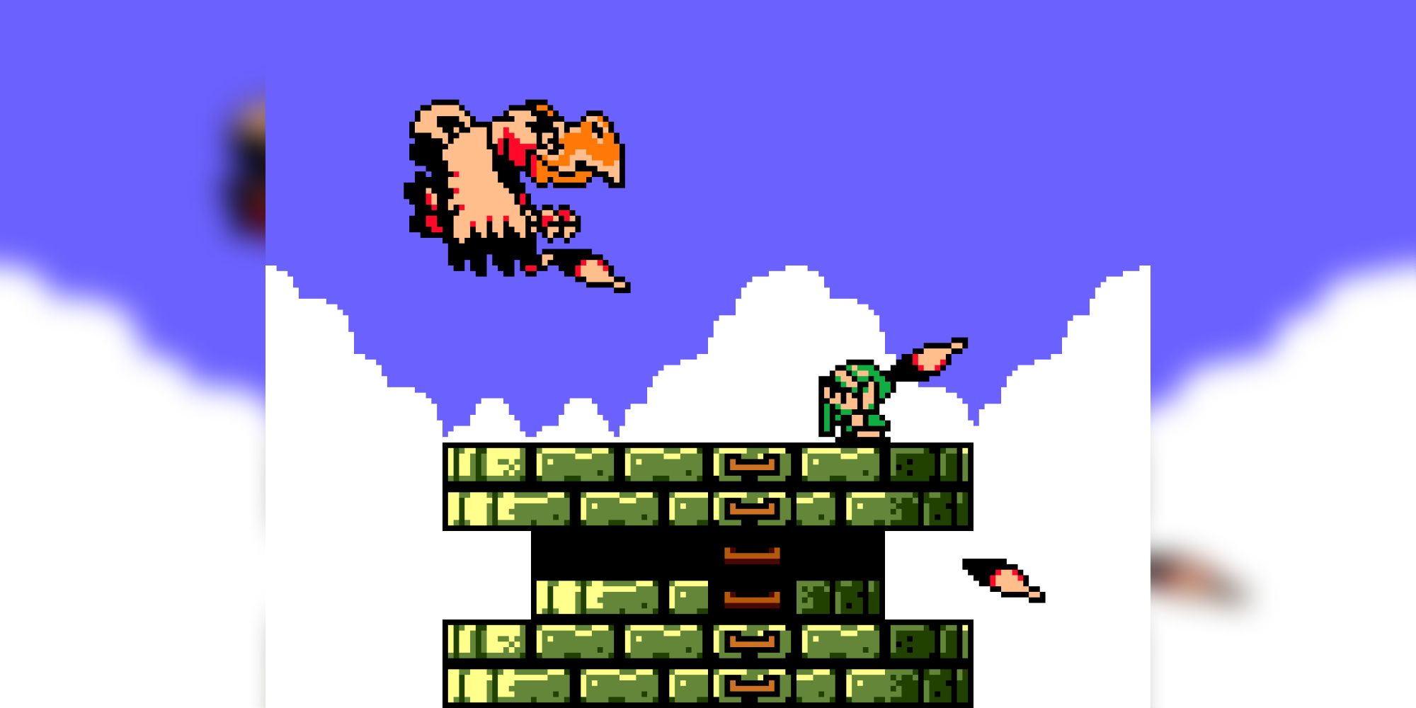 A screenshot of the Evil Eagle boss from The Legend of Zelda: Link's Awakening
